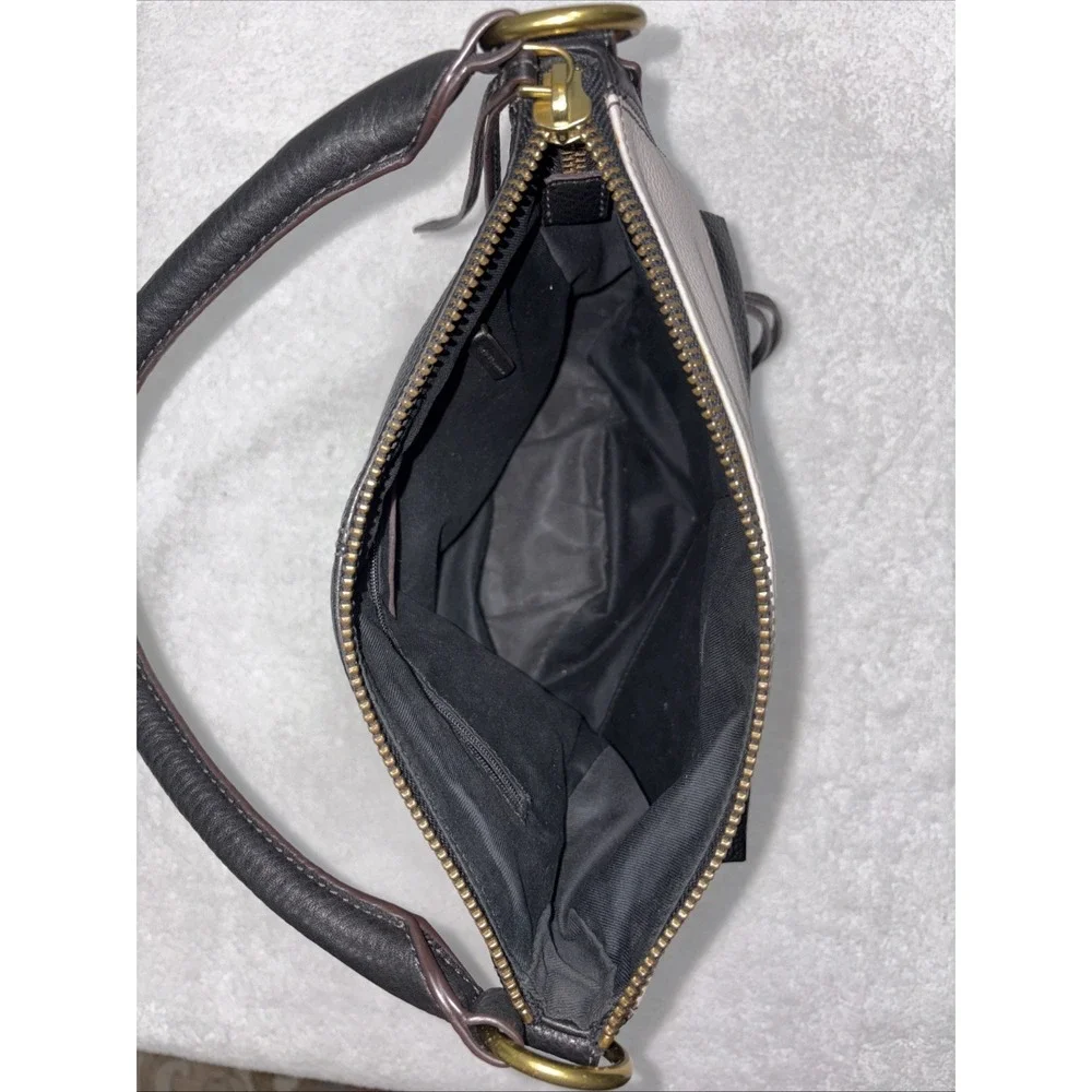 Fossil Molly Pebbled Leather Shoulder Bag Patchwork Hobo Purse